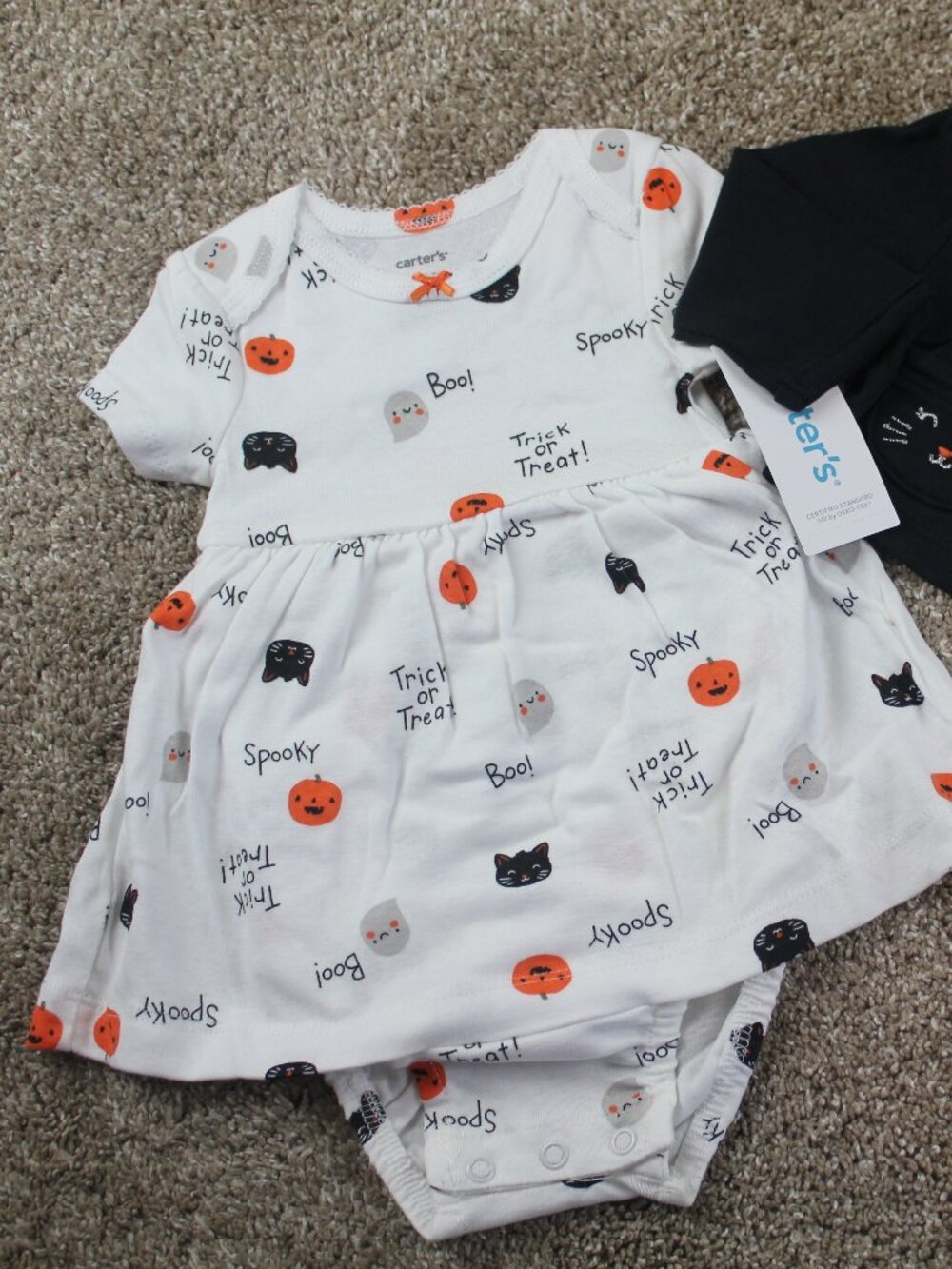 Carters Halloween Trick or Treat Dress Cardigan Set NB Newborn 3M Baby Girls NWT - Picture 2 of 5